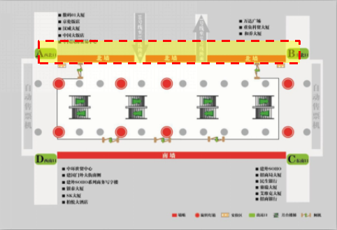 站厅北墙广告位置图