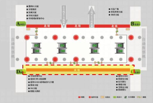 站厅南墙广告位置图