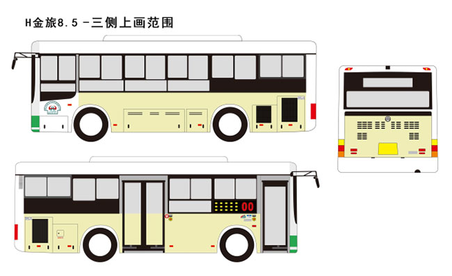 佛山公交单层巴士三侧广告