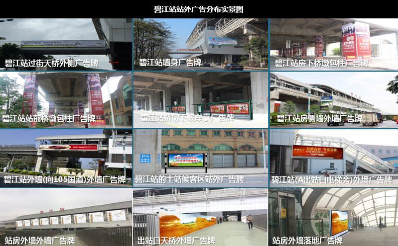 碧江站站外广告分布实景图