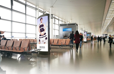 南京机场国内、国际出发指廊候机厅双面图腾灯箱套装广告