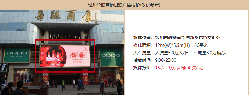 银川户外LED广告