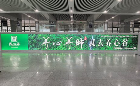 第一户外传媒-常州站南站房进站扶梯中央落地灯箱