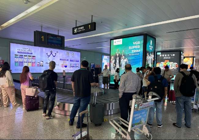 义乌机场到达大厅广告案例图,义乌机场行李厅广告价格